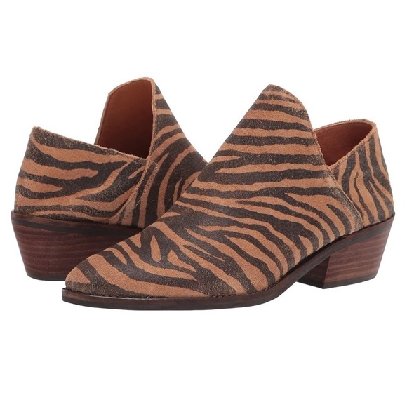 Lucky Brand Fausst Crashback Leather Shooties Natural Distressed Tiger - Picture 1 of 16